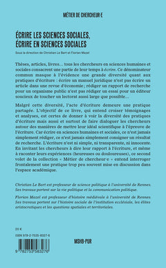 Écrire les sciences sociales, écrire en sciences sociales