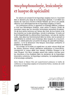 Morphophonologie, lexicologie et langue de spécialité