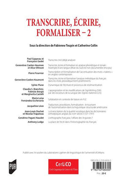 Transcrire, écrire, formaliser - 2
