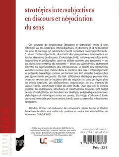 Stratégies intersubjectives en discours et négociation du sens