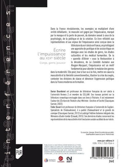 Écrire l'impuissance au XIXe siècle