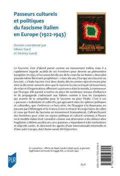Passeurs culturels et politiques du fascisme italien en Europe: 1922-1943