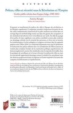 Polices, villes et sécurité sous la Révolution et l'Empire