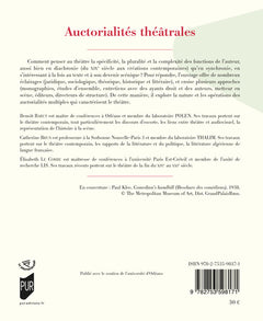 Auctorialités théâtrales