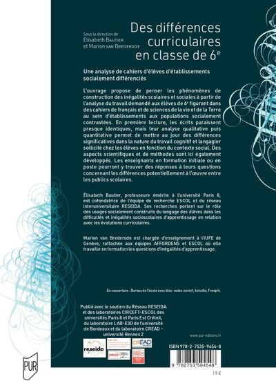 Des différences curriculaires en classe de 6ème