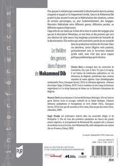 Le théâtre des genres dans l'oeuvre de Mohammed Dib