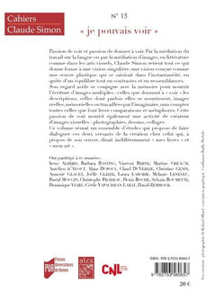 Je pouvais voir: Cahiers Claude Simon 15