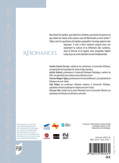 Résonances : inscriptions et jardins au temps des Lumières.