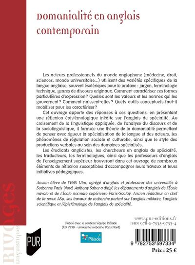 Domanialité en anglais contemporain