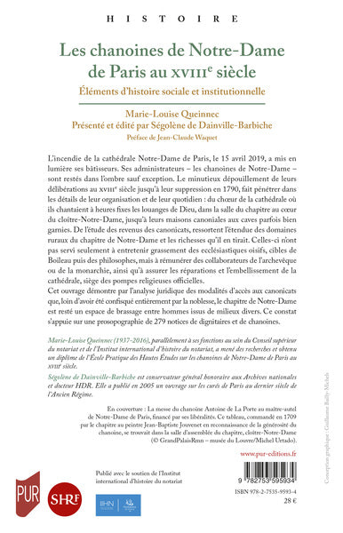 Les chanoines de Notre-Dame de Paris au XVIIIe siècle