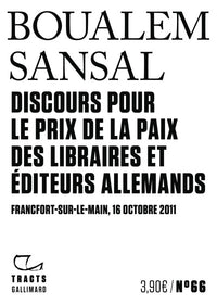 Discours pour le prix de la paix des libraires et éditeurs allemands