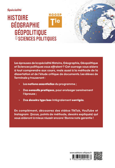 Spécialité histoire, géographie, géopolitique, sciences politiques. Terminale
