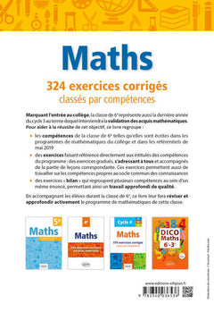 Mathématiques 6e: 324 exercices corrigés classés par compétences