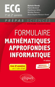 Formulaire mathématiques approfondies informatique ECG 1re et 2e années