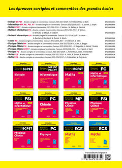 Maths et informatique. MP. Annales corrigées et commentées. Concours 2017/2018/2019