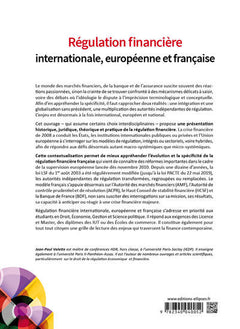 Régulation financière internationale, européenne et française