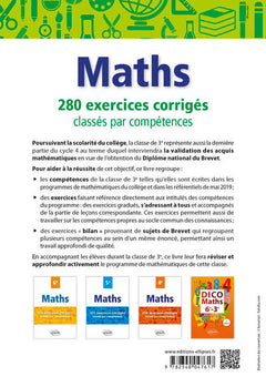 Mathématiques 3e: 280 exercices corrigés classés par compétences