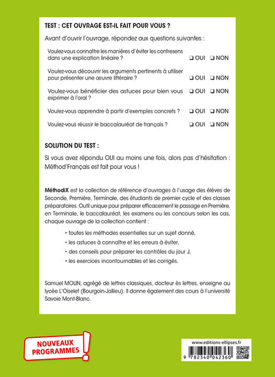 Français Première L'épreuve orale du bac