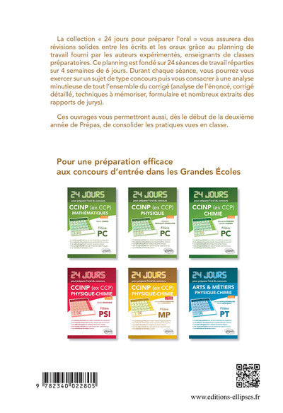 Mathématiques 24 jours pour préparer l'oral du concours CCP - Filière PC