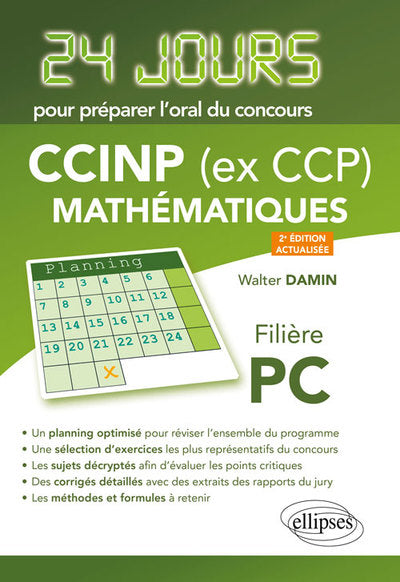 Mathématiques 24 jours pour préparer l'oral du concours CCP - Filière PC