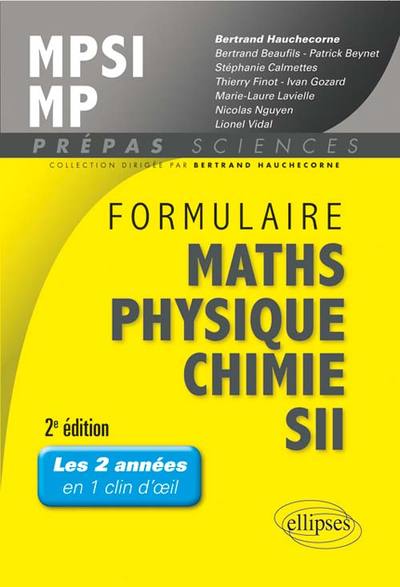 Formulaire maths physique chimie