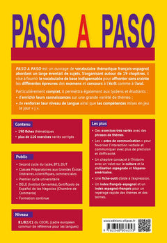 Paso a paso. Vocabulaire thématique espagnol en fiches et exercices corrigés