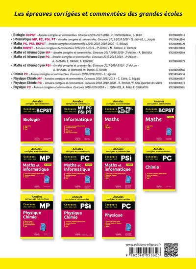 Physique-Chimie BCPST, G2E, Agro-Véto, ENS, ENCP: Annales corrigées et commentées