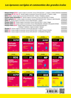 Maths et informatique. PC-PC*. Annales corrigées et commentées. Concours 2021/2022/2023
