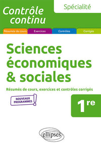 Spécialité Sciences économiques et sociales - Première - nouveaux programmes