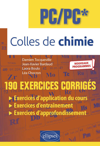 Colles de chimie - PC/PC* - Programme 2022