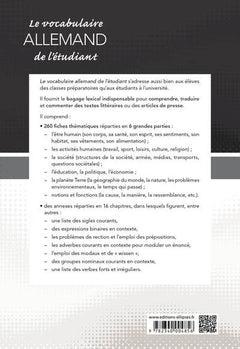 Le vocabulaire allemand de l'étudiant
