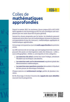 Colles de mathématiques approfondies ECG 1