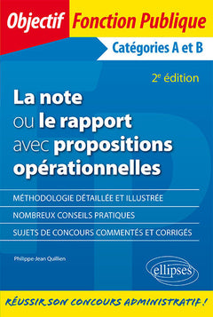 La note ou le rapport avec propositions opérationnelles