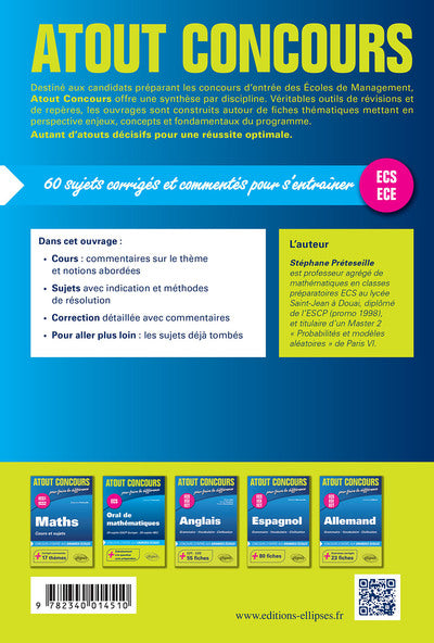 Maths ECS ECE Em Lyon EDHEC Ecricome +60 Sujets Corrigés Commentés