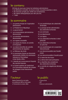 Fiches d'institutions administratives