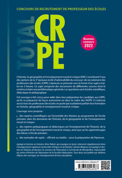 Réussir l’épreuve écrite d’histoire, géographie, enseignement moral et civique - CRPE - Nouveau concours 2022
