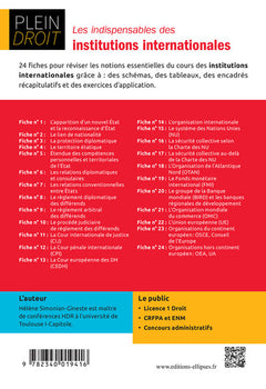 Les indispensables des Institutions internationales
