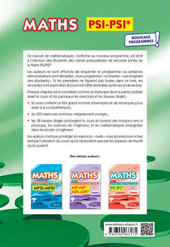 Maths, cours, exercices et travaux dirigés corrigés - PSI/PSI* - Programme 2022