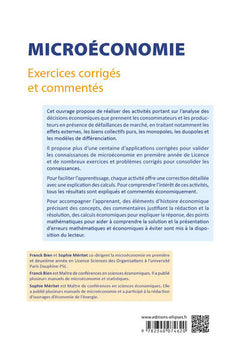 Microéconomie. Exercices corrigés et commentés. L2