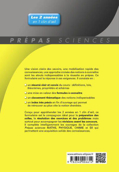 Formulaire PCSI/PC Maths -Physique-chimie - SII - 2e édition