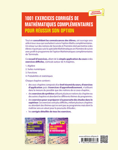 1001 exercices corrigés de mathématiques complémentaires - Terminale