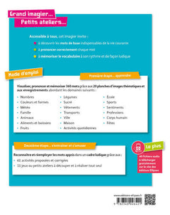 Grand imagier... Petits ateliers... FLE (Français langue étrangère). Le vocabulaire français en images avec exercices ludiques. Apprendre et réviser les mots de base. (A1) (fichiers audio)