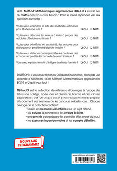 Mathématiques approfondies - ECG 1re et 2e années
