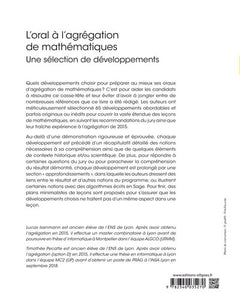 L'oral à l'agrégation de mathématiques - Une sélection de développements