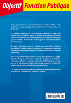 Annales corrigées du concours d'adjoint administratif territorial principal de 2e classe