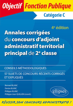 Annales corrigées du concours d'adjoint administratif territorial principal de 2e classe