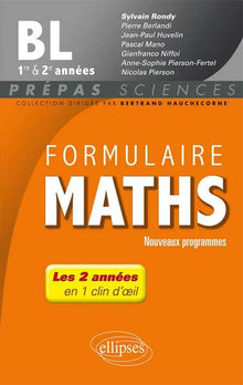 Formulaire Maths BL 1re & 2e Anneés En 1 Clin d'Oeil