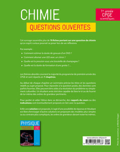 Chimie - Questions ouvertes - 1re année de CPGE scientifiques