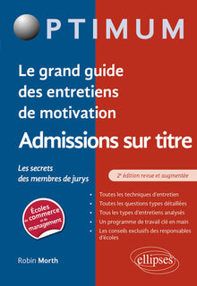Le grand guide des entretiens de motivation admissions sur titre