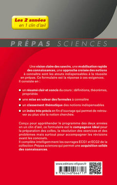 Formulaire mathématiques appliquées - informatique - ECG 1re et 2e années - Programme 2022